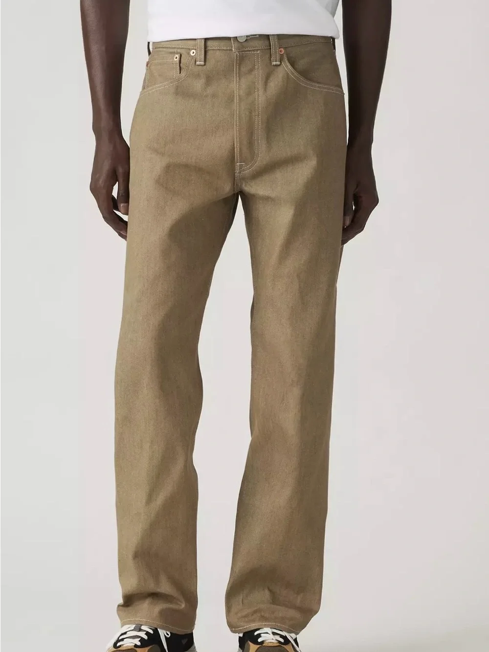 Levi’s 501 men’s 42/32 button fly original fit denim jeans, beige color (new)